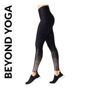 Beyond Yoga Alloy Ombre High-Waisted Leggings Black Iridescent Speckle - Size S